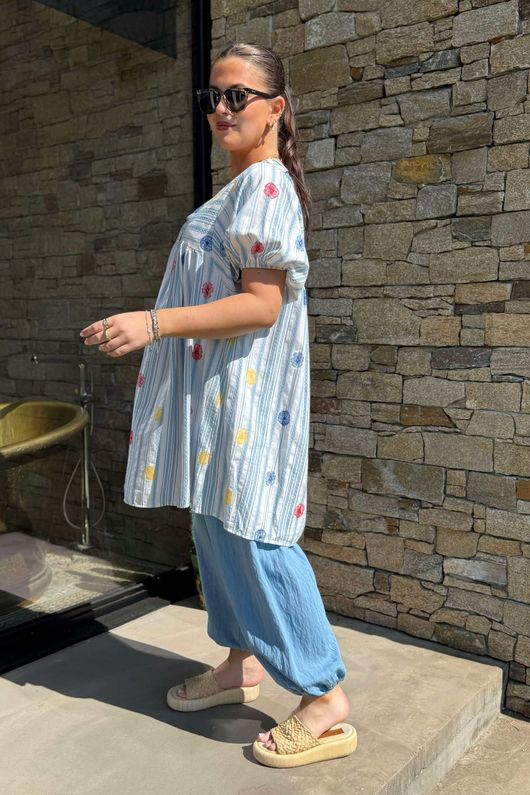 Made in Italy Haydn Smock Tunic Blue